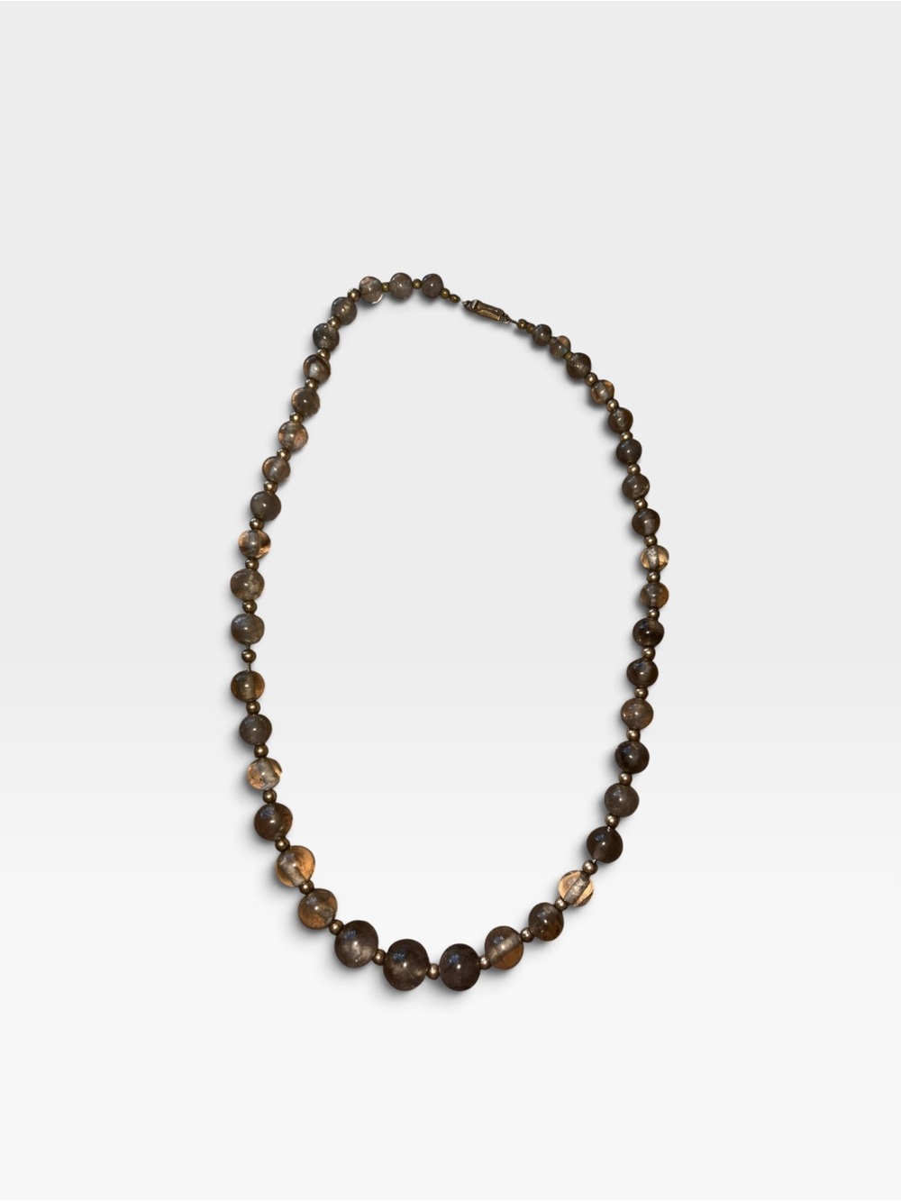 Vintage 20" Graduated Natural Smoky Quartz Bead Necklace